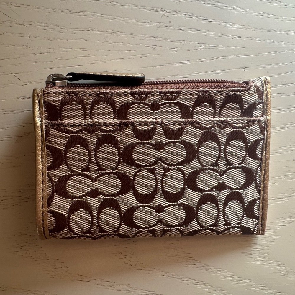 Coach Signature Collection Wallet in Brown and Tan